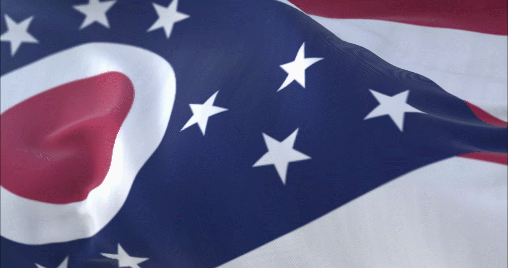 Ohio State Flag Dancing in the wind